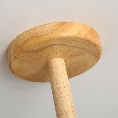 Wood and Glass LED Chandelier Ceiling Light